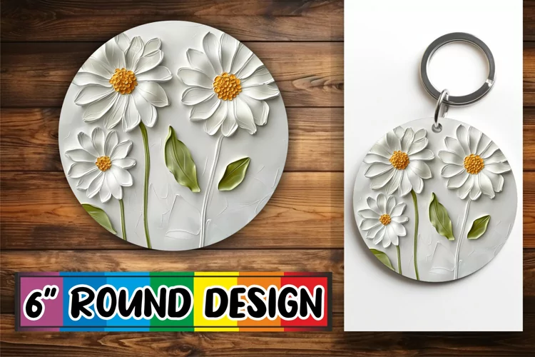 Blossom Elegance: 3D Circle Design Sublimation