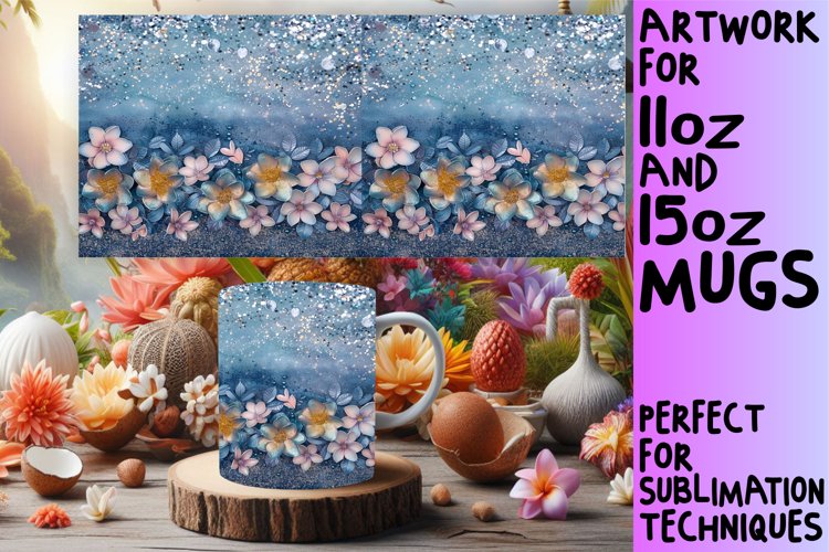 Leopard Bloom Glitter Mug Wrap