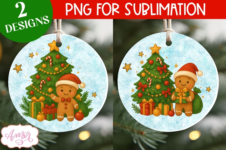 Christmas ornament PNG sublimation, Gingerbread man PNG