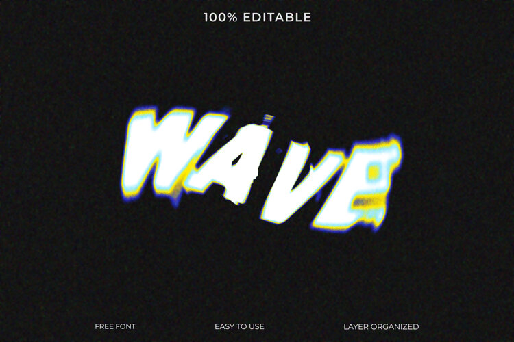 Wave Glitch Text Effect - Modern & Distorted Style