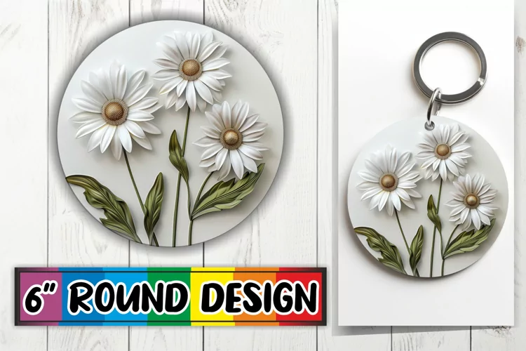 3D Petal Serenity: Sublimation Circle Design