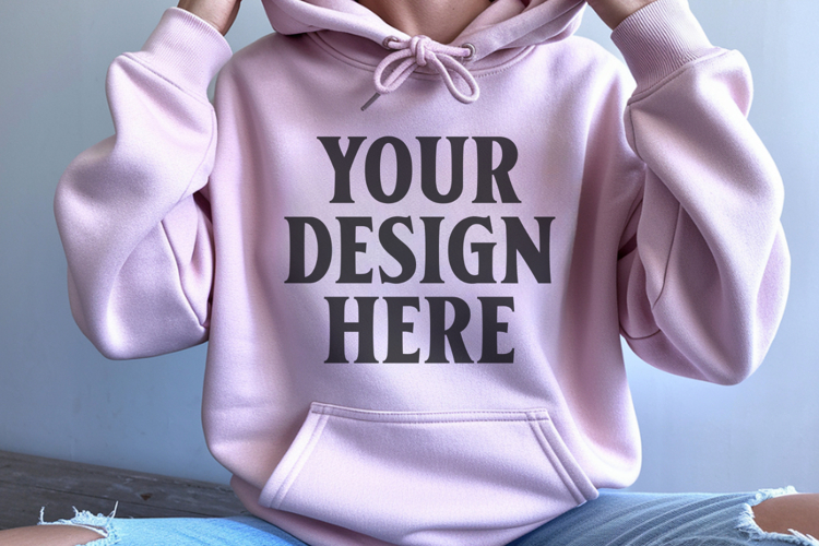 Light Pink Gildan 18500 Hoodie Mockup, G18000 Hoodie Mod