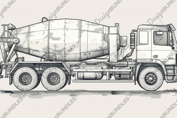 Concrete Mixer Truck Background Wallpaper