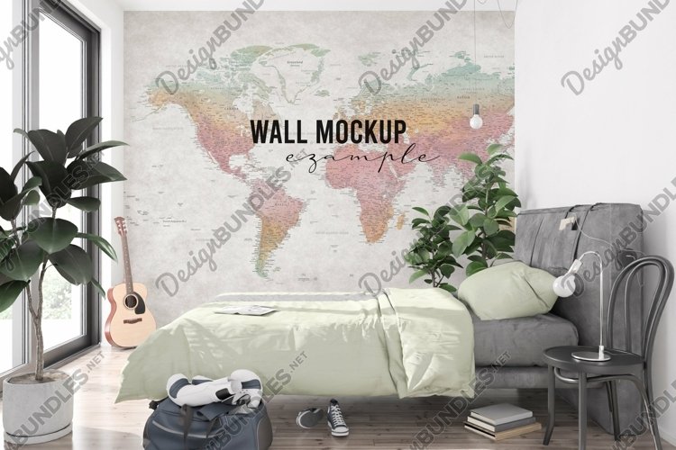 Wall mockup - Interior mockup - Wallpaper mockup example image 1