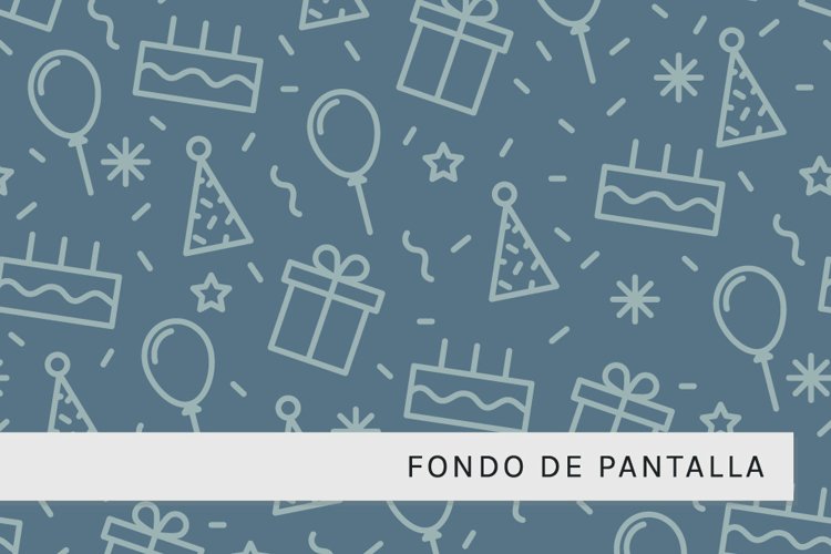 Pattern de Cumpleaños en Azul