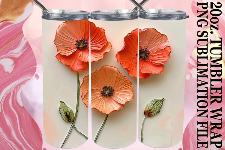 3D Petal Serenity: Sublimation 20oz Tumbler example image 1