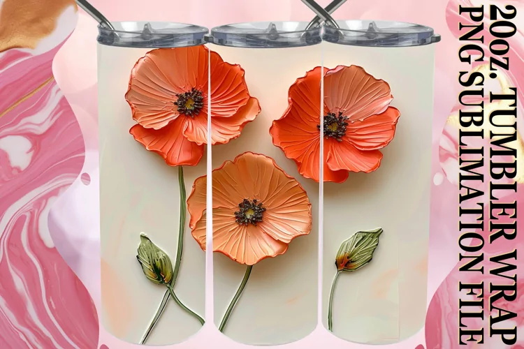 3D Petal Serenity: Sublimation 20oz Tumbler