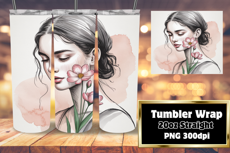 VIBRANT 20oz PNG Tumbler Wrap , Beauty Woman