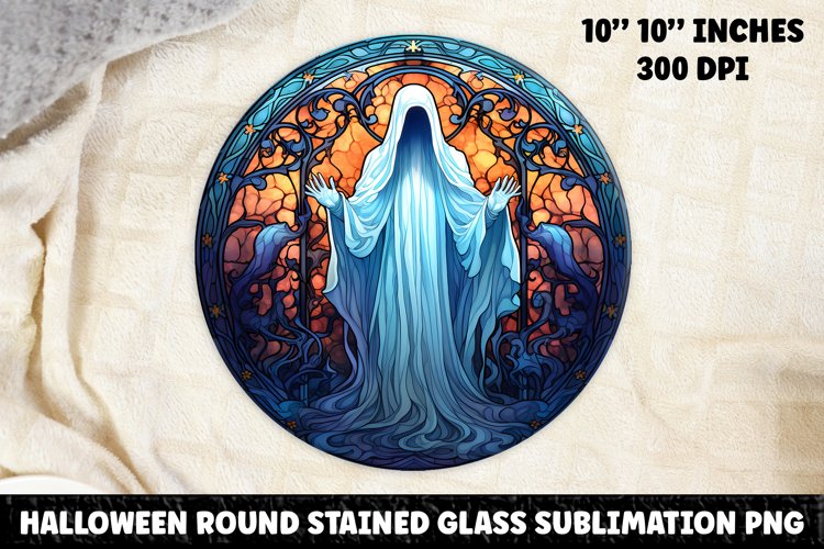 Halloween Stained Glass Sublimation PNG | Skull | Ghost