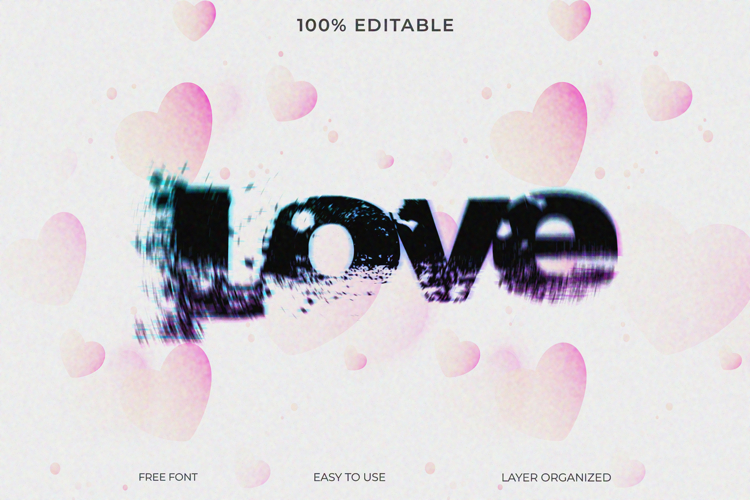 Love Glitch Text Effect - Valentine   Abstract Style
