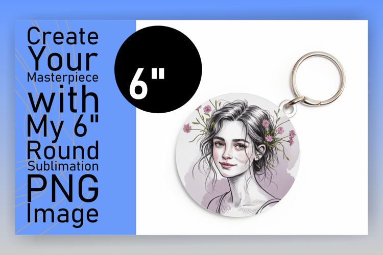 Trendy Keychain Round Design Artwork , Beauty Woman