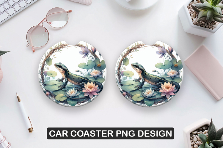 Newts Car Coaster Sublimation| Animal Coaster PNG