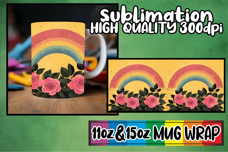Inspiring mornings 11oz 15oz sublimation wrap, Flower