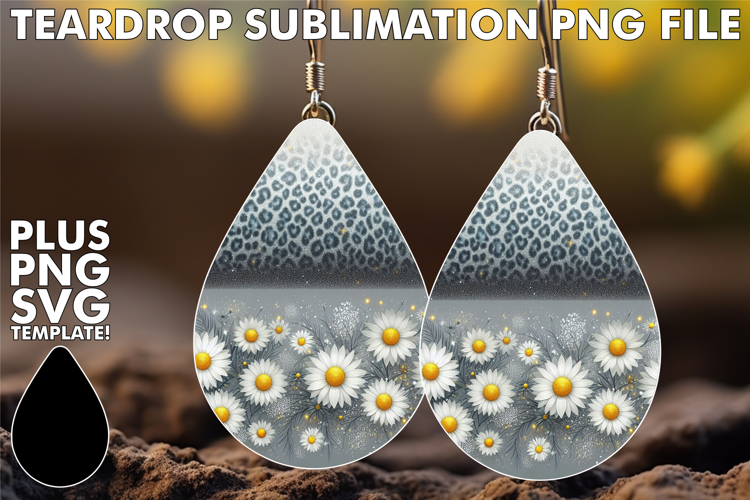 RADIANT teardrop EARRINGS PNG, Leopard Prints