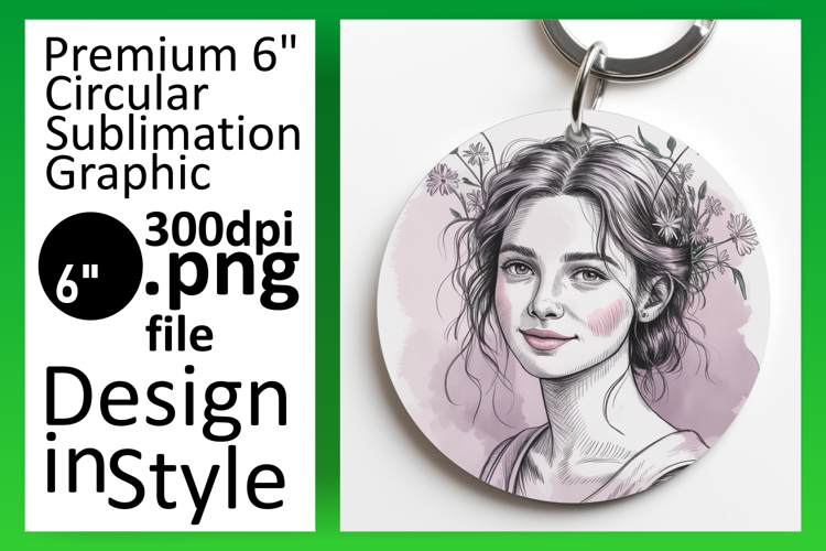Cute Circle PNG Car Coaster Design , Beauty Woman