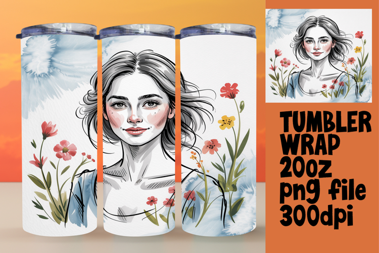 DYNAMIC PNG for 20oz Tumbler , Beauty Woman