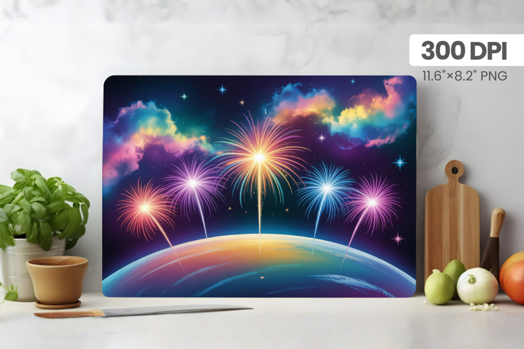 Happy New Year Cutting Board PNG Festive New Years Eve 2026