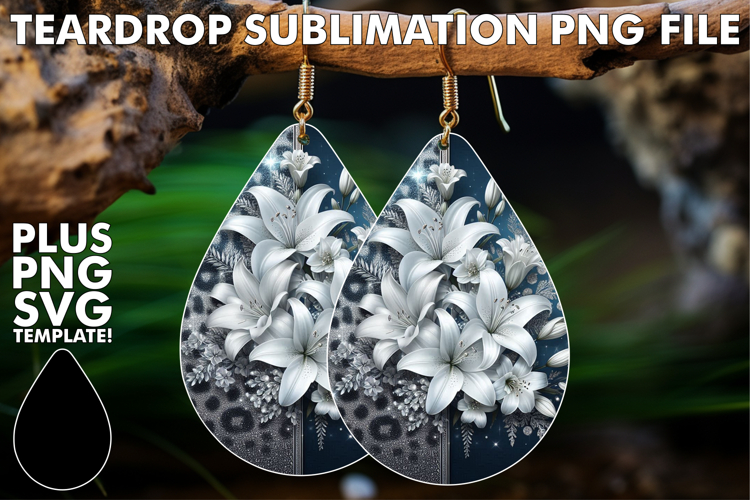 Whimsical TEARDROP Earrings Gift PNG, Leopard Prints
