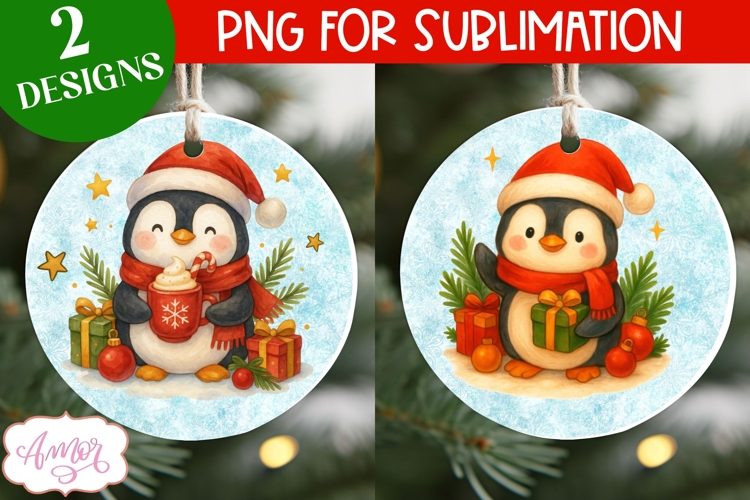 Christmas ornament PNG sublimation, Cute penguin PNG design