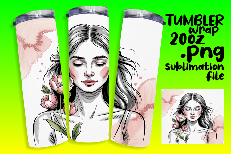 RADIANT PNG Tumbler Design 20oz , Beauty Woman