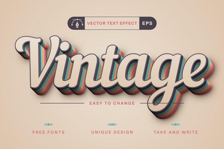 Vintage - Editable Text Effect, Font Style example image 1