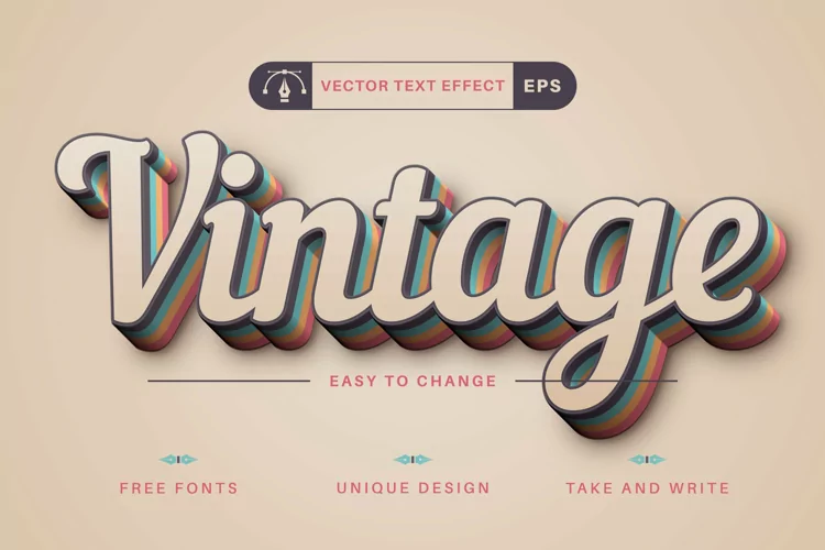 Vintage - Editable Text Effect, Font Style