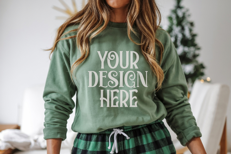 Christmas Gildan 18000 Military Green Crewneck Sweatshirt Mo