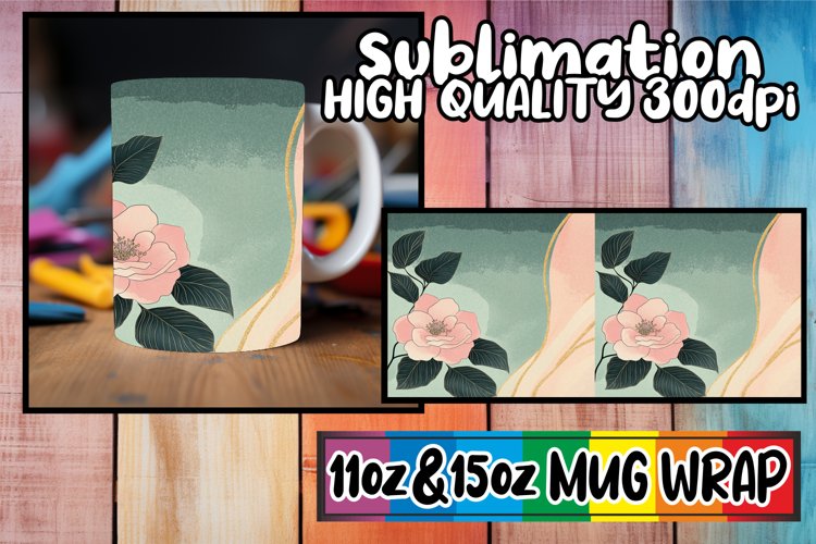 Joyful adventures 11oz 15oz sublimation wrap, Flower example image 1