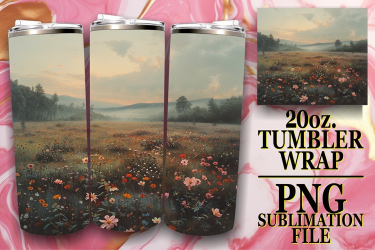 Elegant Flower Pattern Tumbler Wrap for Springtime example image 1