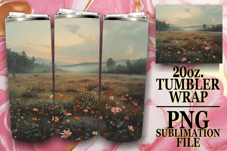 Elegant Flower Pattern Tumbler Wrap for Springtime