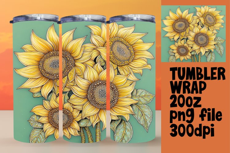 Watercolor Floral Tumbler Design for Sublimation 20oz