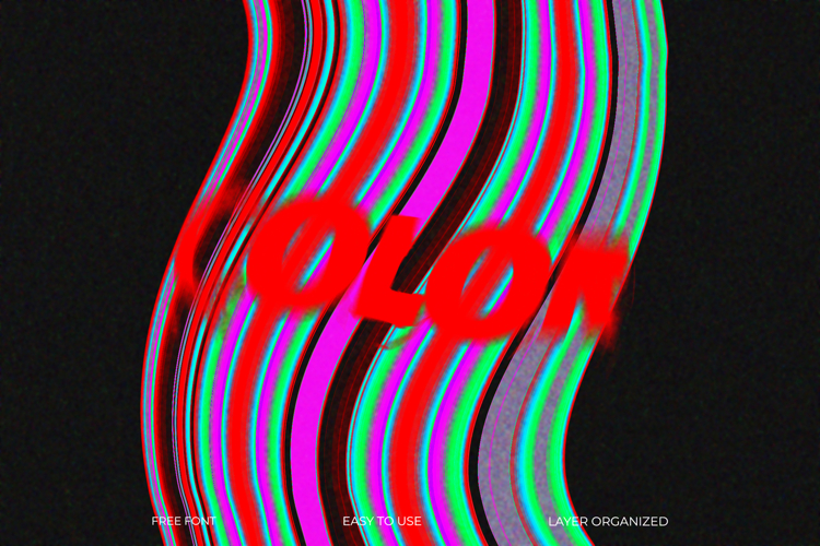 Glitch Color Font Psychedelic Distorted Effect