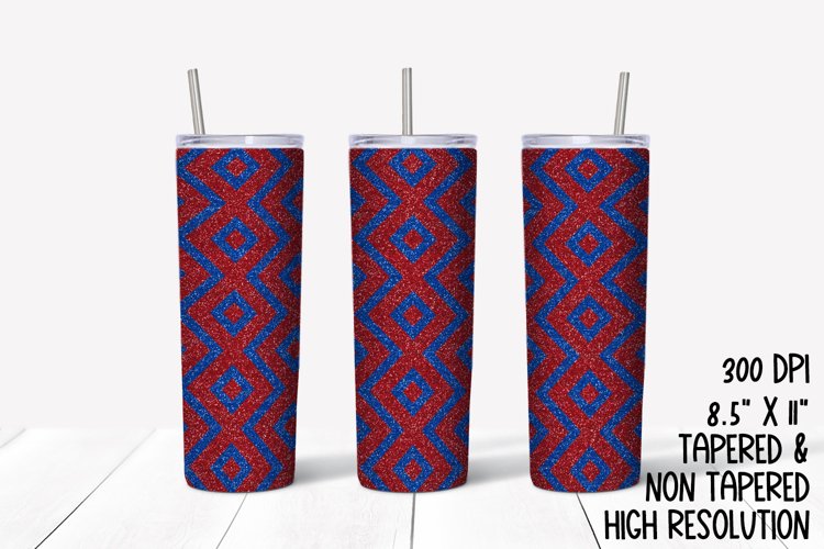 Glitter Americana Sublimation Tumbler example image 1
