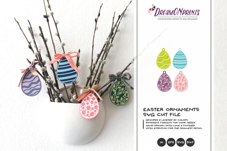 Easter Ornaments | Easter Eggs 3D Layered Design example image 1