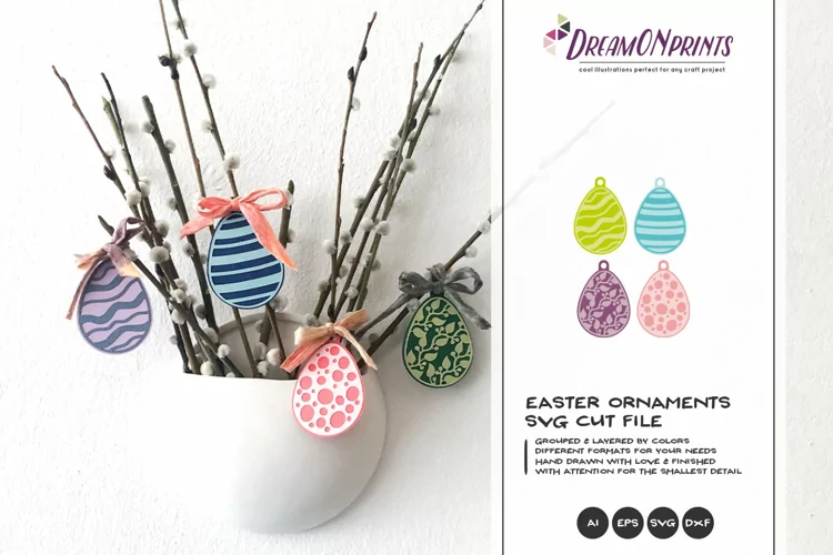 Easter Ornaments | Easter Eggs 3D Layered Design