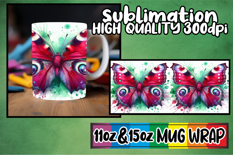 Gentle warmth 11oz 15oz mug wrap, Butterfly