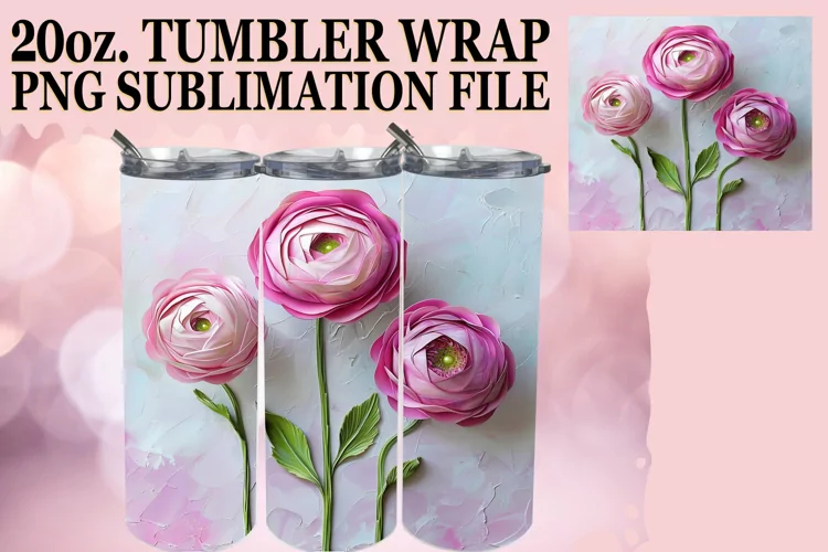 White BlooWhite Blossom Harmony: 3D Tumbler Sublimation