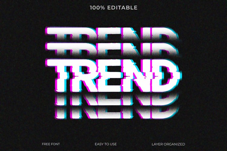 Glitch Trend Font Digital Text Effect example image 1