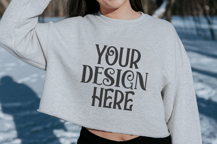 Sport Grey Gildan 18000 Mockup, Sweatshirt Crewneck Mockups