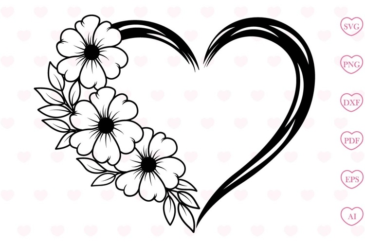 Flower Heart Svg Image 2