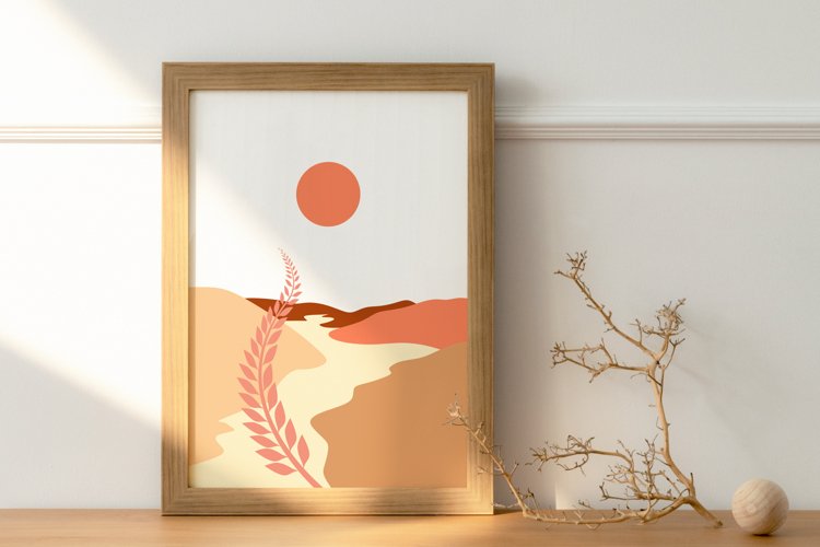 Botanical art print / Boho landscape wall art (2203182)