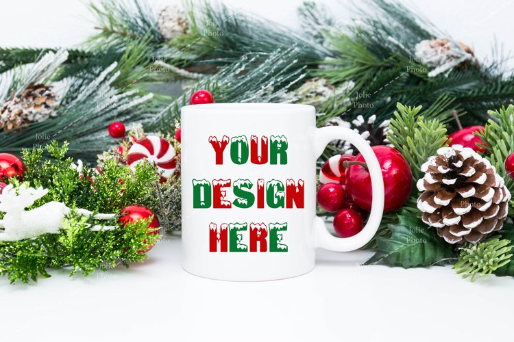 Mug Mockup Christmas 11 Oz White Coffee Cup White Handle example image 1