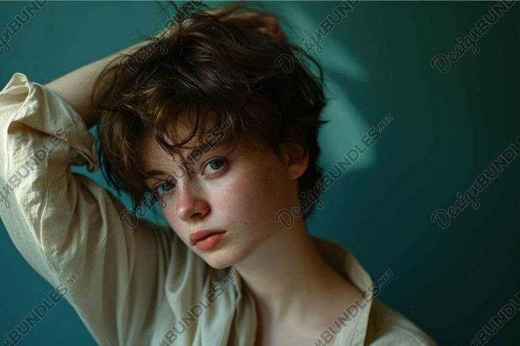 Balanced Androgynous person. Generate Ai example image 1