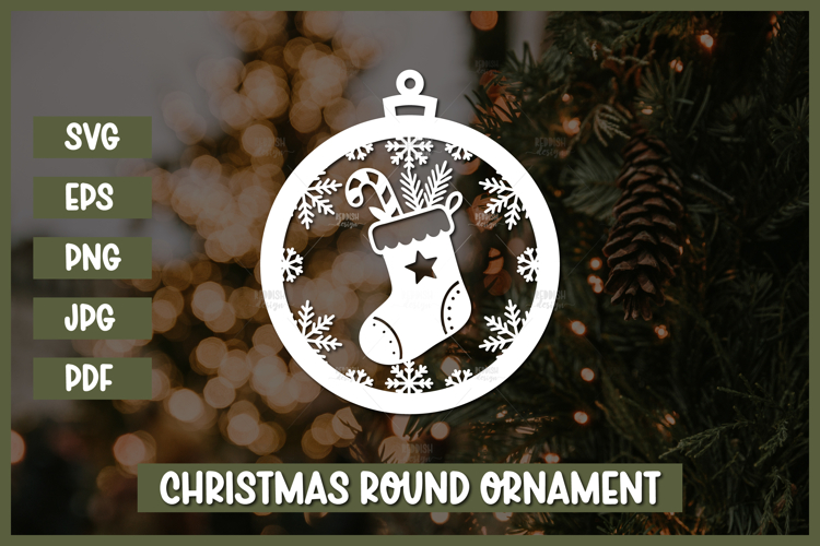 Round Christmas Ornament Svg Image 19