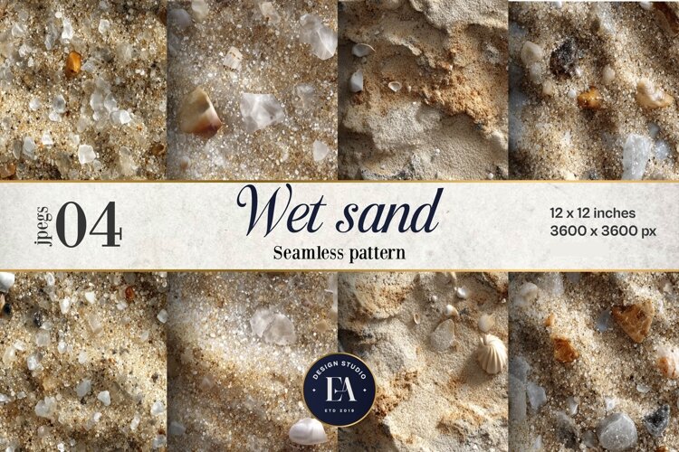 Wet Beach Sand Digital Paper 4 JPEG example image 1