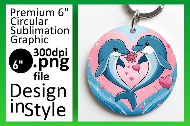 Bright Circle Design Keychain Template , Valentines