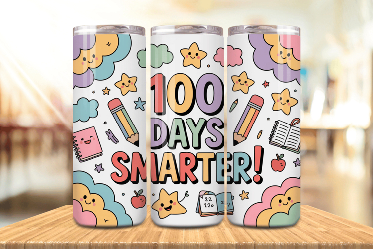100 Days Of School Tumbler wrap, Teacher Day 20oz Tumbler