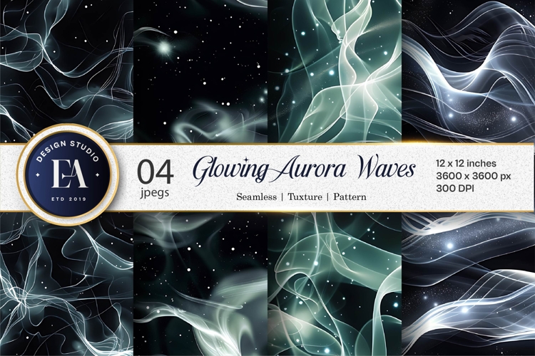 Ethereal White Aurora Borealis Plasma Waves Digital Paper