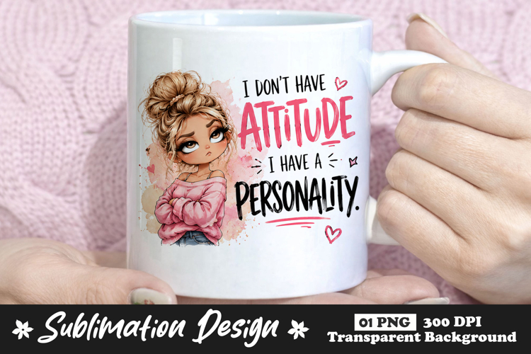 I Dont Have Attitude I Have Personality Sublimation Design