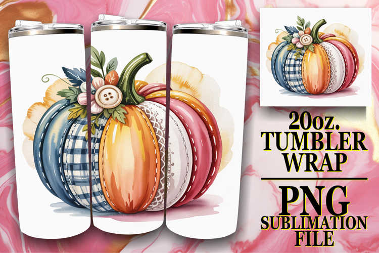 GIFT OF SERENITY 20oz TUMBLER WRAP, Pumpkin Watercolor